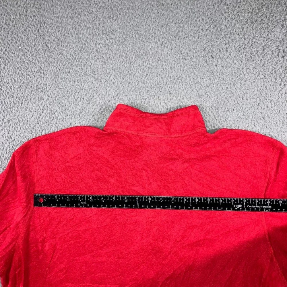 The North Face Fleece Pullover Men‎ XXL Red Logo Quarter Zip Mock Neck Outdoor
